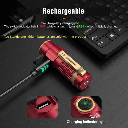 Vista 2 de NICRON Mini linterna, 1200 lúmenes, linternas LED recargables de alto lúmenes con clip, linternas tácticas con imán, linterna EDC impermeable