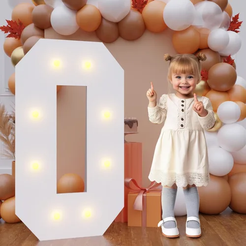 Vista 15 de Letras de marquesina de 3 pies de alto, letras y para decoraciones de fiesta de cumpleaños Light up Letters without Sidewalls, Lightweight Foam