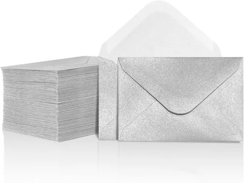 Vista 8 de Sobres para tarjetas de regalo, 100 sobres pequeños, sobres de papel para tarjetas de visita, bolsillos pequeños a granel para tarjetas de notas