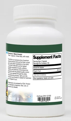 Vista 2 de Melocotón - 450 mg (100 Cápsulas, ZIN: 521092)