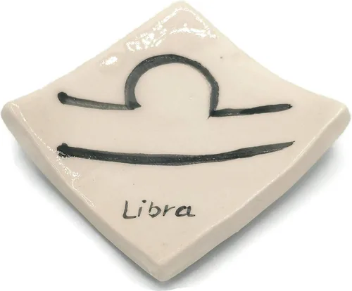 Vista 25 de Clay Ring Dish, Small Square Handmade Ceramic Trinket Dish, Small Tealight Candle Holder, Teabag Holder (Aquarius)