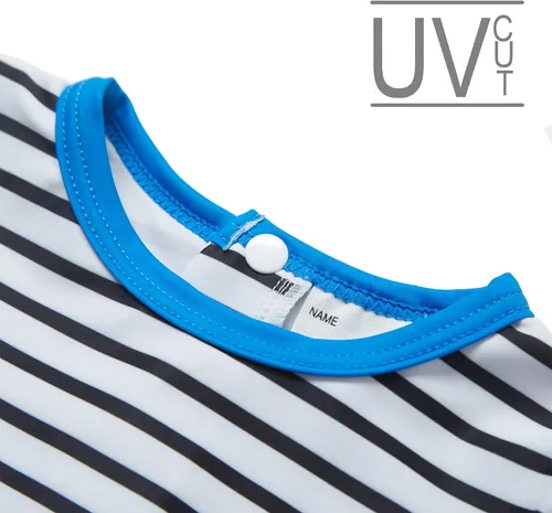 Vista 4 de Traje de baño para bebé niño con protección solar UPF 50+, de una pieza, con gorro