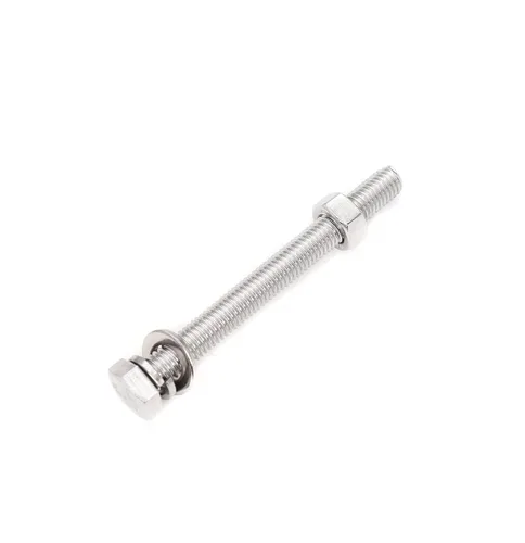 Vista 4 de 1 paquete M10 x 170mm Tornillos hexagonales pernos hexagonales con tuercas hexagonales M10 arandelas planas/arandelas de resorte de bloqueo