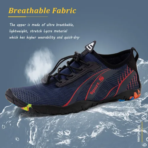 Vista 3 de WateLves - Zapatos de agua para hombres y mujeres, para natación, playa, piscina, surfear, hacer yoga o aeróbico acuático, calcetines para el agua