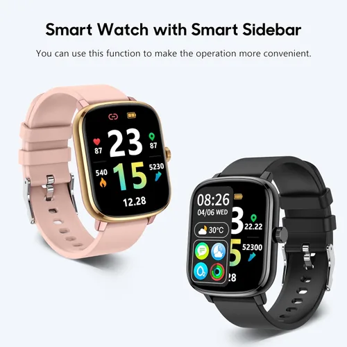 Vista 2 de KALINCO Reloj inteligente para hombre, rastreador de fitness de 1.69 pulgadas con frecuencia cardíaca, presión arterial, seguimiento de oxígeno