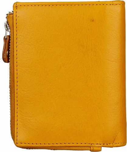 Vista 2 de FINELAER Cartera de cuero para mujer, Amarillo, Minimalista
