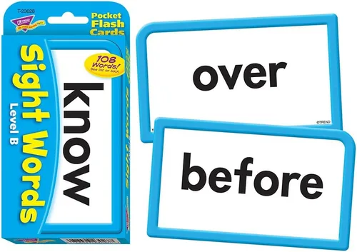 Vista 3 de Trend Enterprises: Sight Words - Tarjetas flash de bolsillo de nivel B, ideal para desarrollar habilidades y preparación de pruebas, 56 tarjetas