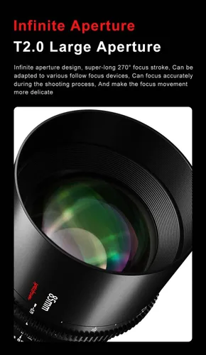Vista 3 de 7artisans Lente de película profesional cinematográfica cinematográfica cinematográfica de 1.378 in T2.0 para cámara sin espejo Sony E Mount A6000
