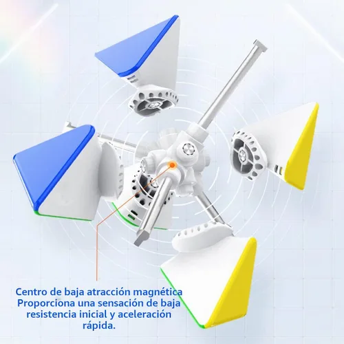 Vista 2 de Pirámide 36 imanes de velocidad cubo sin calcomanías, cubo magnético triangular de 3 x 3 (versión estándar)