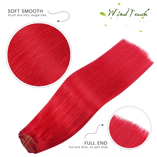 Vista 56 de WindTouch - Extensiones de cabello humano real con clip, color marrón claro a rubio con reflejos #6P613, 22 pulgadas, 4.33 onzas, 7 piezas #6p613