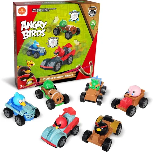 Vista 7 de ROLOSO Juguete coleccionable de Angry Birds Go con licencia de Kart Racer (juego de 6) figuras de rebaño, juegos de cerdo City Strike 2 Takedown