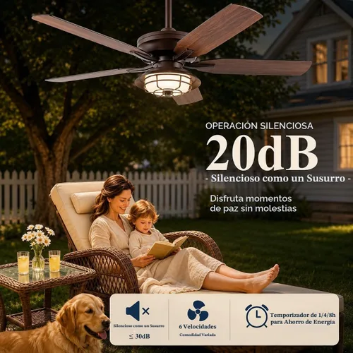 Vista 3 de NORFOLK Ventilador de techo impermeable para exteriores de 52 pulgadas