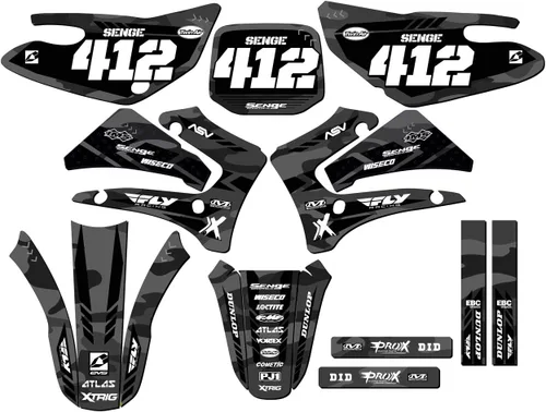 Vista 5 de Kit de base gráfica TTR 125 APACHE Green Senge 2000-2007 compatible con Yamaha