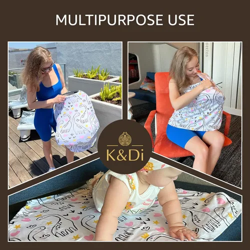 Vista 2 de K&Di Funda de asiento de coche para bebé, transpirable, lavable y elástica, carrito de compras, funda de cochecito y bloquea la luz solar, funda