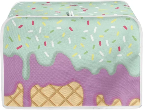 Vista 15 de chaqlin Cubierta para tostadora con estampado de chocolate, 2 rebanadas, resistente a las manchas, cubierta para horno de pan de diseño divertido