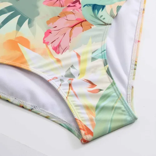 Vista 8 de Womens 2023 Summer Bikini Set 2 Piece Boho Vintage Print Halter Tummy Control Strappy Swimsuits with Maxi Wrap Skirt