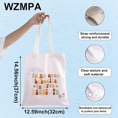 Vista 2 de WZMPA Bolsa de maquillaje para cosméticos de música latina, regalo inspirado en la música, regalo Tu No Eres Bebecita Tu Eres Bebesota Music Fans