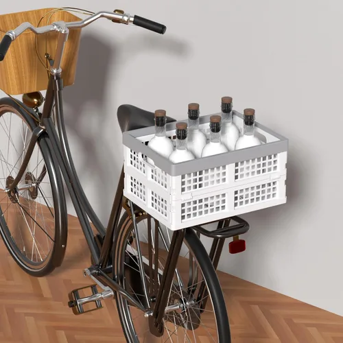 Vista 6 de 4 paquetes de cajas plegables para leche de 15 litros, contenedor de almacenamiento Foldable Space-Saving Design, Plastic Stackable Utility