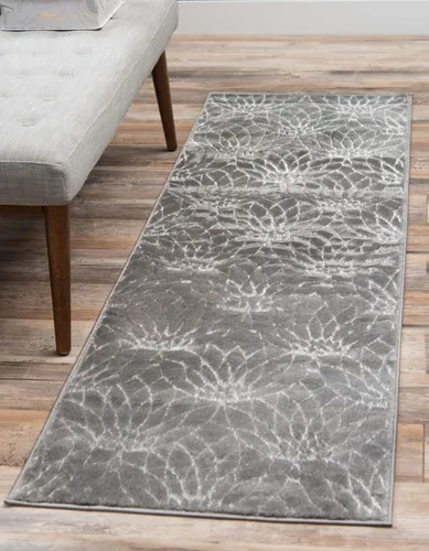 Vista 15 de Unique Loom Colección Marilyn Monroe Glam - Alfombra Dahlia (2 x 3 pies, Rectangular, Gris plateado/Plata)