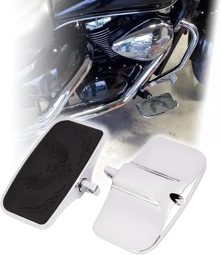Vista 12 de Kinglemc Estribera para Harley Dyna Touring Softail Sportster 883 1200 (águila 7.2 x 2.5 pulgadas, negro)