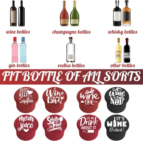 Vista 2 de 8 divertidos tapones de vino, regalos para amantes del vino para mujeres, accesorios de vino para amantes del vino, divertidos tapones de vino