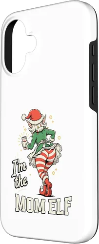 Vista 2 de I'm The Mom Elf Funny Matching Family Christmas Group Case for iPhone 16