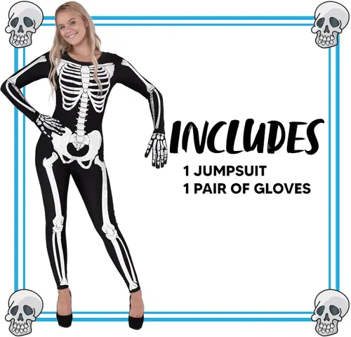 Vista 5 de Spooktacular Creations Disfraz de esqueleto para mujer adulta