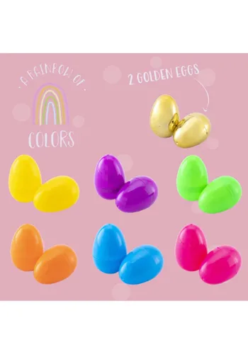 Vista 4 de Set de 100 piezas de conchas de huevo de Pascua coloridas de 2.4 pulgadas Multicolor