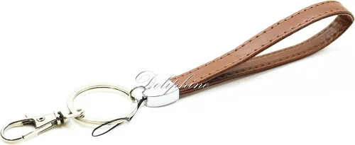 Vista 6 de Pulsera de cuero duradera de lujo para soporte de tarjetas de identificación, llavero, teléfono celular, llaves, USB, cámara, bolso, Negro