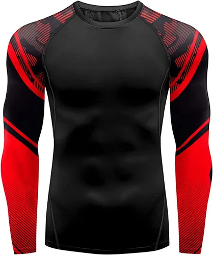 Vista 3 de Camiseta de protección solar UPF 50+ para hombre, manga larga, BJJ Jiu Jitsu, fitness, correr, pesca, natación