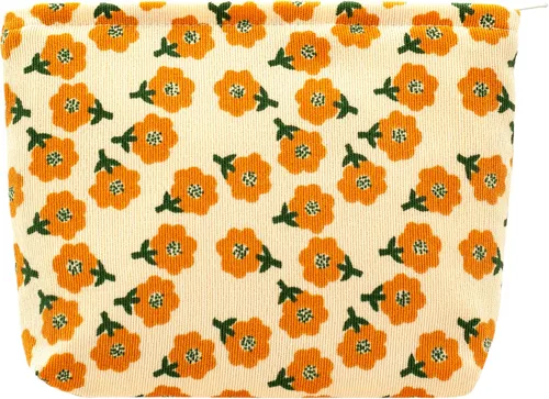 Vista 44 de Pazimiik Bolsa de maquillaje floral, grande, de algodón, con cremallera para bolsa de viaje, organizador de maquillaje de lona para mujeres