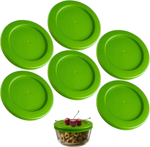 Vista 12 de KlareWare Tapas de repuesto para 2 tazas, tapas de plástico sin BPA para Pyrex 7200, Anchor Hocking (paquete de 4, azul) - Contenedores no incluidos