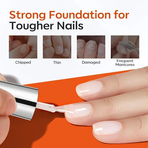 Vista 5 de modelones Juego de Base y Capa Superior para Esmalte de Uñas en Gel, 3 Piezas Base de Goma y Capa Superior de Gel Transparente Brillante y Mate a