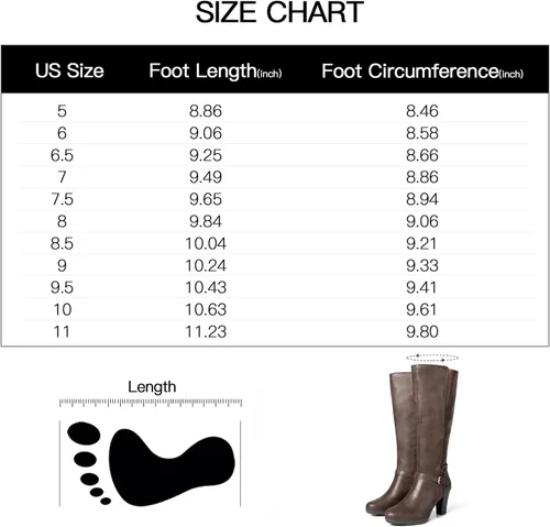Vista 7 de mysoft Women's Knee High Boots Chunky Heel Boots with Zipper