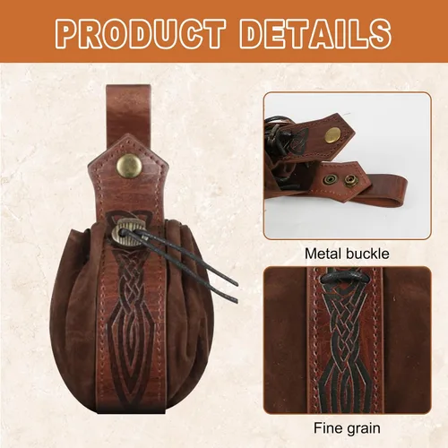 Vista 3 de Cinturón vikingo medieval, bolsa de cuero para cinturón de corcho, botella de poción de corcho, bolsa medieval, cinturón renacentista, accesorios