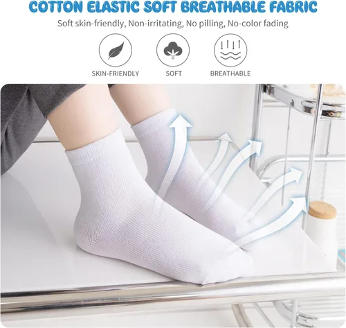 Vista 2 de Aroveea Calcetines para bebé, paquete de 1012 para niños y niñas, calcetines de algodón de corte bajo para bebés
