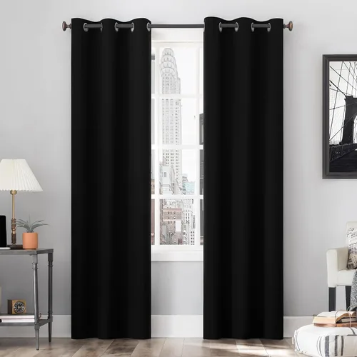 Vista 15 de Sun Zero Cyrus - Par de paneles de cortinas térmicas 100% opacas con ojales Cacao