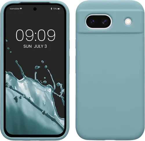 Vista 213 de kwmobile Funda Compatible con Google Pixel 6 Pro - Funda de Teléfono de Silicona TPU con Acabado Suave - Azul Caribe