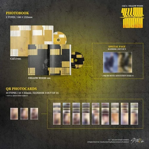 Vista 2 de Stray Kids - Cle2: Álbum de madera amarilla (edición normal) + póster plegado [madera amarilla]