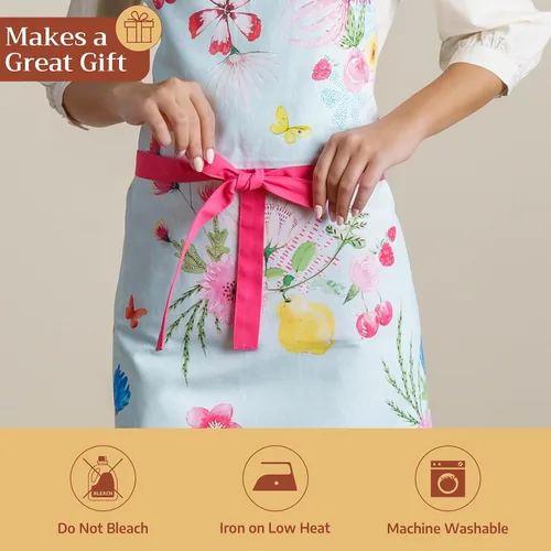 Vista 1257 de Maison d' Hermine Delantales para mujer con bolsillo, 100% algodón (27.50 x 31.50 pulgadas)