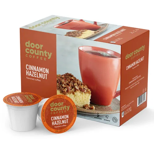 Vista 25 de Door County Coffee Café Molido con Sabor a Toffee de Almendra - 10 Tazas de Una Sola Porción - Tostado Medio - 100% Arábica Especial - Gourmet