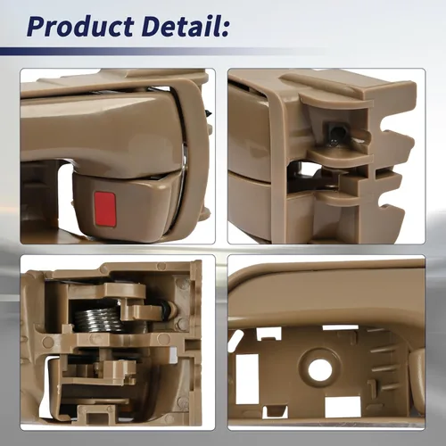 Vista 4 de 69206-AE010 69205-AE010 Manija interior de puerta compatible con Toyota Sienna 2004 2005 2006 2007 2008 2009 2010 Reemplazo 69206-AE010-B1 Manija
