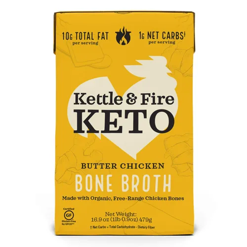 Vista 12 de Kettle and Fire Classic - Caldo de hueso de ternera, aprobado por Keto, Paleo, y Whole 30, sin gluten, alto en proteínas y colágeno, paquete de 4