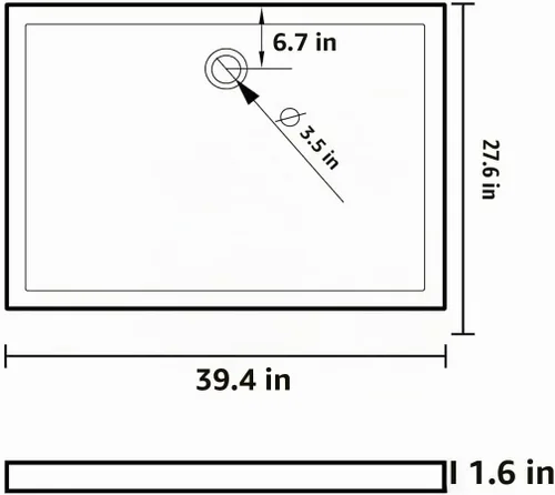 Vista 8 de vidaXL - Base de ducha rectangular ABS color blanco 27.6 x 39.4