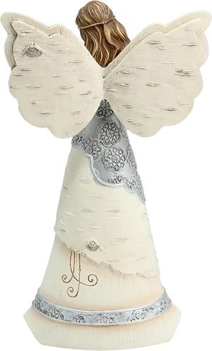 Vista 4 de Figura de ángel amigo de Elements de Pavilion, de 8 pulgadas, sosteniendo una mariposa, con inscripción "Los amigos son regalos para siempre