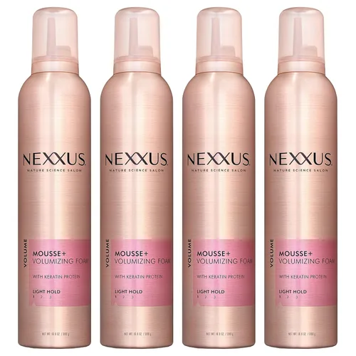 Vista 8 de Nexxus Mousse de cabello para volumen medio de sujeción con tecnología STYLEPROTECT, 2 onzas