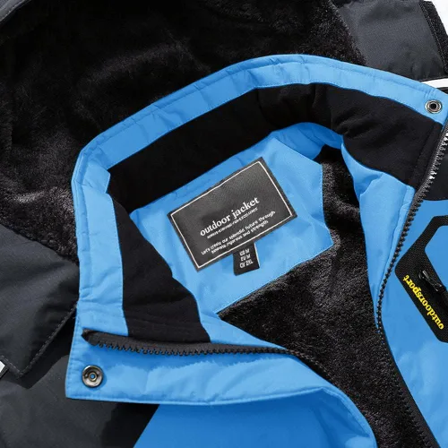 Vista 3 de MAGCOMSEN - Chaqueta de invierno para hombre, impermeable, abrigada, con forro polar y múltiples bolsillos