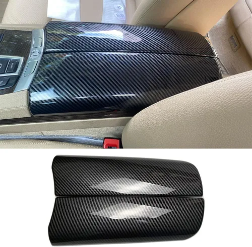 Vista 12 de para BMW Serie 3 E90 E91 E92 E93 2006-2012 ABS Cubierta de Caja de Almacenamiento de Cubierta de Tapa de Consola de Coche de Fibra de Carbono