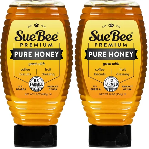 Vista 11 de Sue Bee Miel pura premium de apicultores de EE. UU., 16 onzas Producto de Estados Unidos, miel de grado A de Estados Unidos con un sabor suave