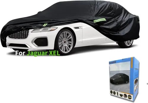 Vista 21 de Funda para automóvil a medida para Jaguar, funda de automóvil de 7 capas impermeable para todo tipo de clima, para exteriores, cubierta completa